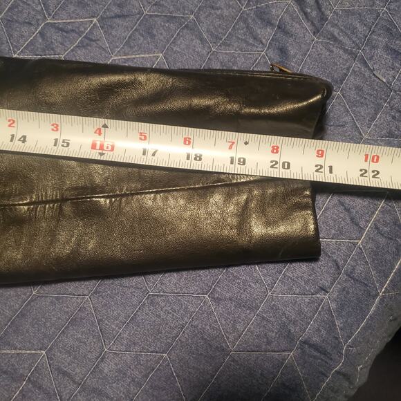 Vintage 90s Wilsons Leather Size 6 (10 )Black Cropped Moto Biker Jacket Zips - Picture 12 of 14